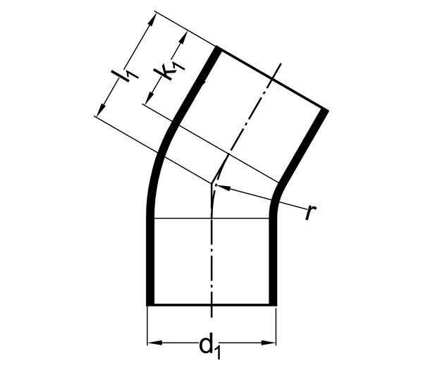 SANIT 1727100S099 Изгиб 30 °, ПЭ-сток  - Вид №1