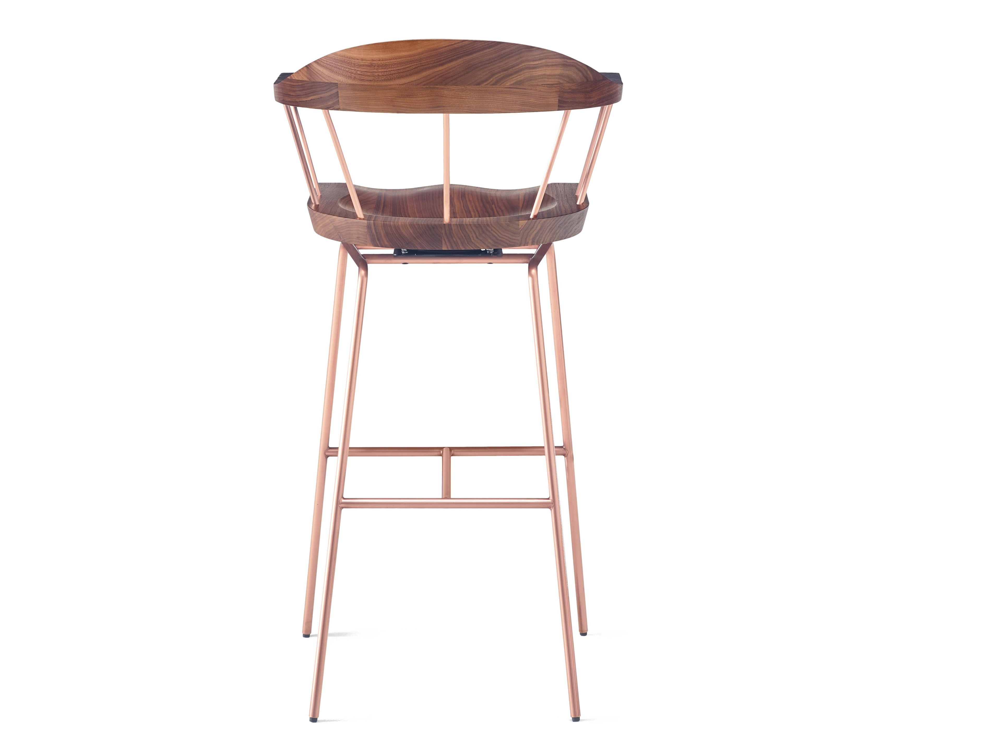 Высокий барный стул из стали и дерева с подлокотниками BassamFellows Spindle ARCH-00104076 - Вид №10