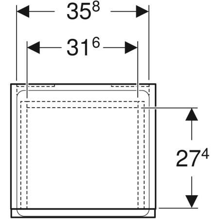 501.921.00.1 Шкафчик Geberit Renova Plan однодверный с одним выдвижным ящиком Geberit  - Вид №2