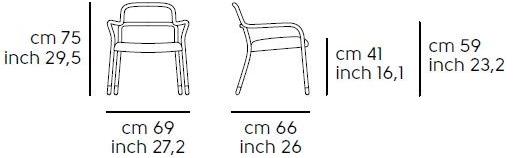 Midj Кресло из ткани с подлокотниками Pippi sun-id-1393559 - Вид №3