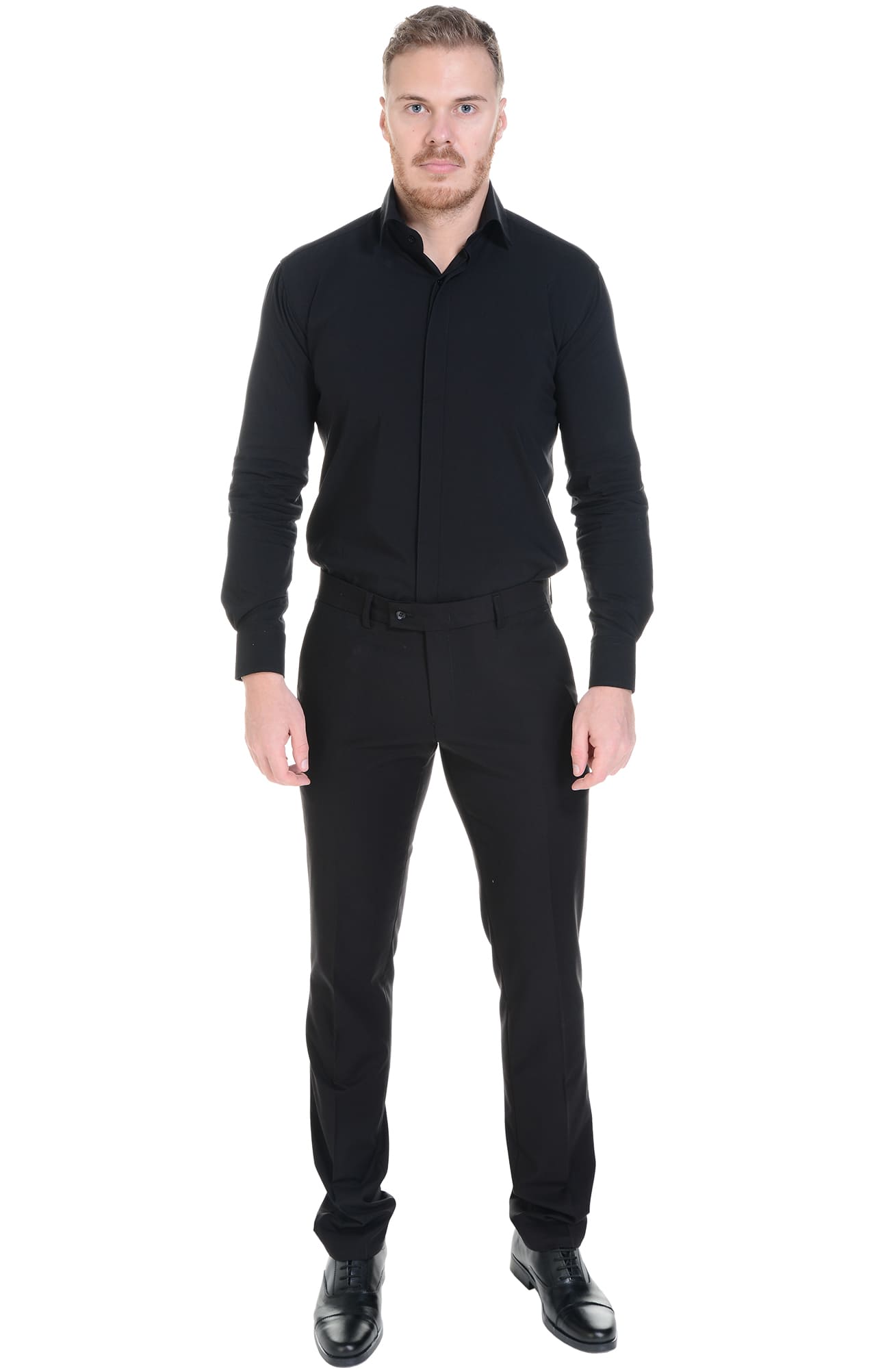 5030111 Рубашка мужская  black El-Risto  Корпоративная одежда  размер 45/182-188  - Вид №6