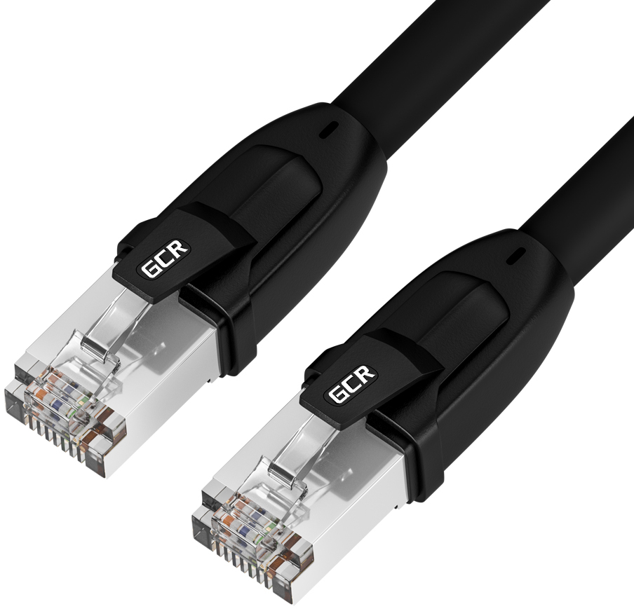 GCR-52355 Gcr патч-корд prof кат.8 ethernet 50.0m f/ftp, rj45, cu, 26 awg, литой, прямой, черный, экранированные коннекторы, Greenconnect Santreyd 