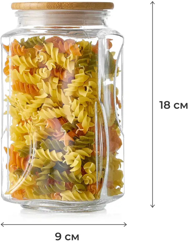 88913745 Банка для сыпучих продуктов Esprado Bambu 1.05 л стекло прозрачный STLM-0888607