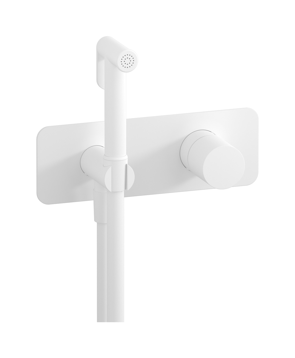 Внешние части гигенического душа со смесителем. WE ARE IB rr706bo Matt White Brera