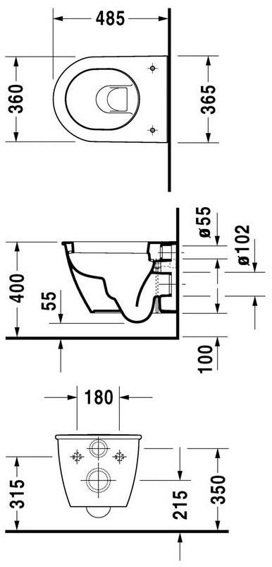254909 Подвесной унитаз настенный Белый Duravit Darling New Германия - Вид №1