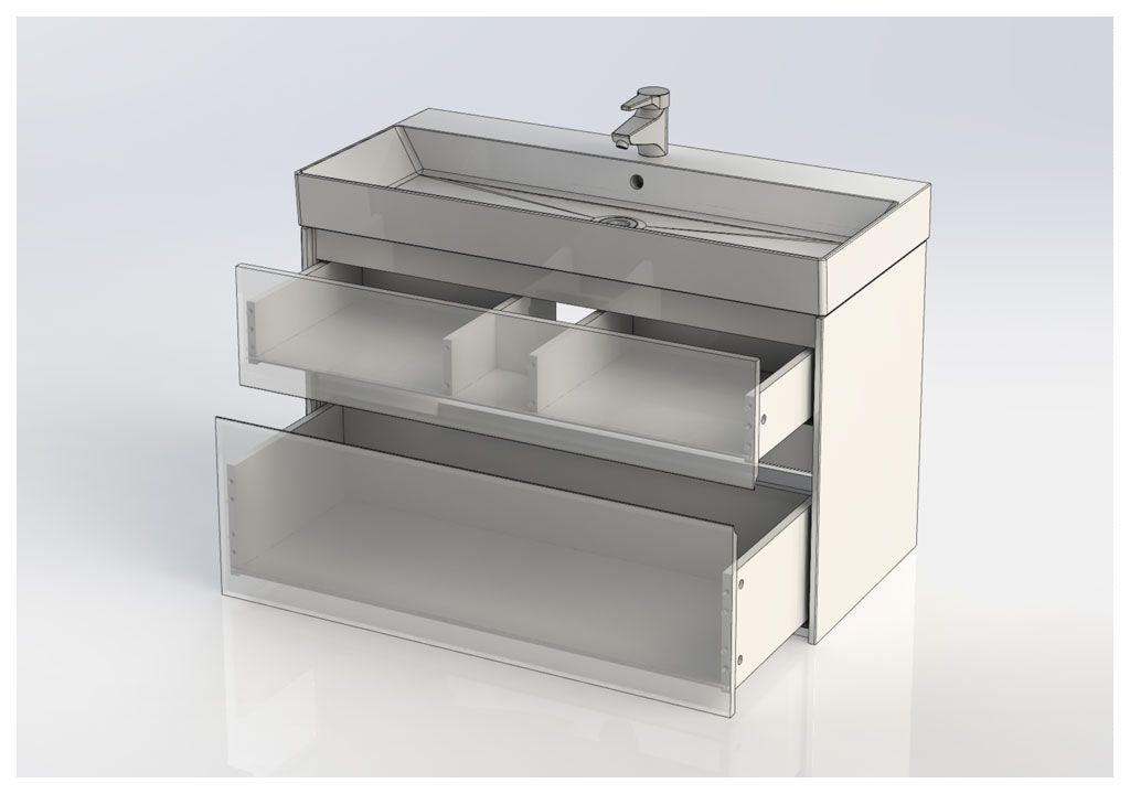 Тумба с раковиной Aquanet Бруклин 100 белый 00203961 - Вид №4