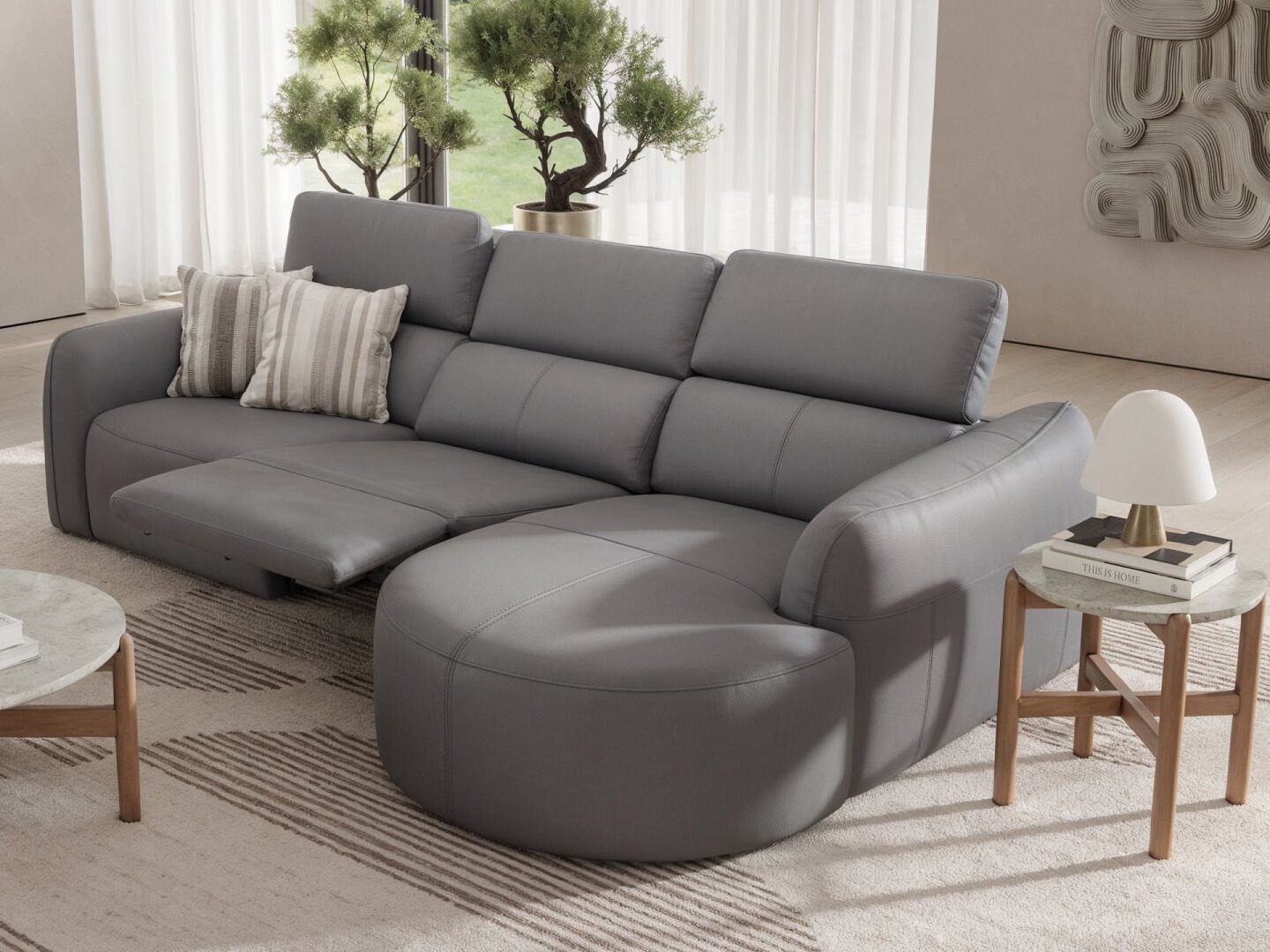 Кожаный диван с полуостровом Sofanella Милаццо ARCH-00125703 - Вид №4