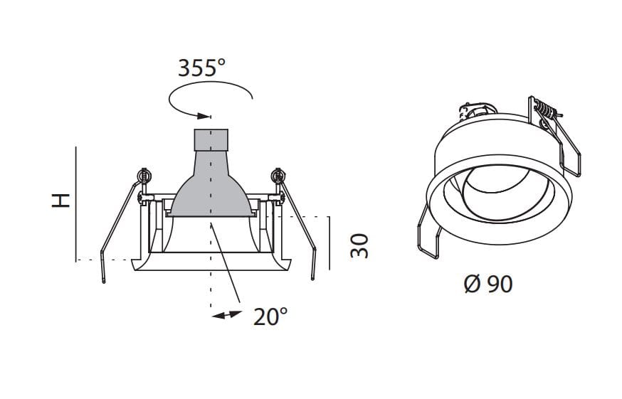 Встраиваемый круглый поворотный прожектор Lucifero's Nyx ARCH-00025062 - Вид №6