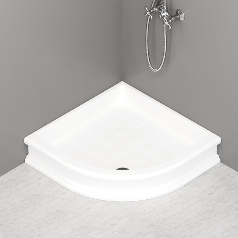 133901 Душевой поддон четверть круга 90x90 цвет Белая глазурь Kerasan RETRO Италия 