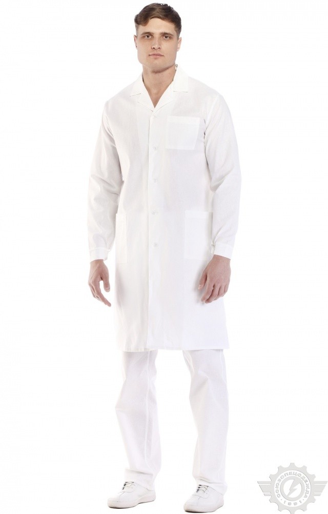 61729 Халат мужской белый  Медицинская одежда  размер 60-62/182-188 Спецодежда  - Вид №10