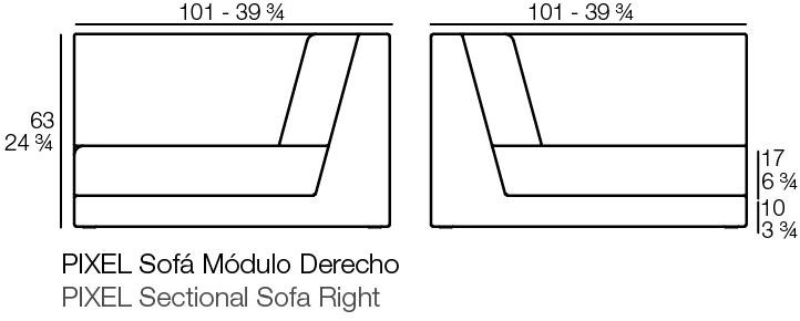 VONDOM Модульное угловое садовое кресло из виниловой ткани Pixel sun-id-1363340 - Вид №4