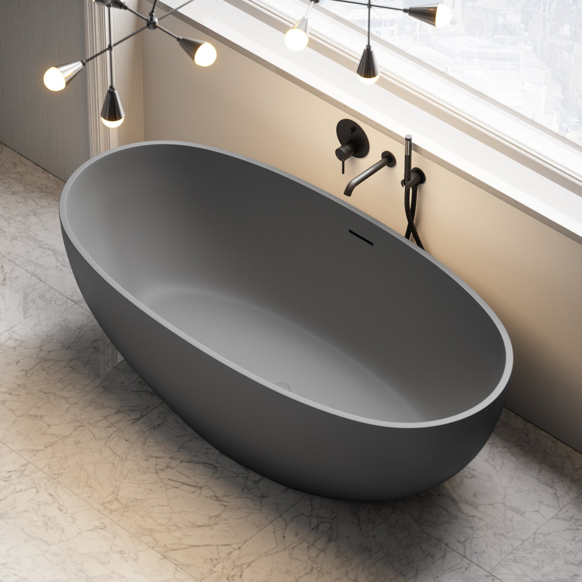 Овальная ванна в центре комнаты из смолы LUSSO Пикассо ARCH-00125611 - Вид №19