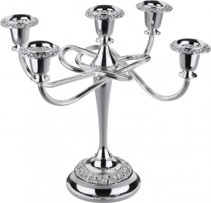 10613131 Queen Anne Канделябр пятирожковый Queen Anne 25см, сталь, посеребрение Сталь нержавеющая с посеребрением