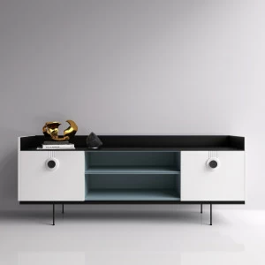 Тумба под телевизор черно-белая Lago BRAGIN DESIGN LIVING 00-3974644 Белый;черный