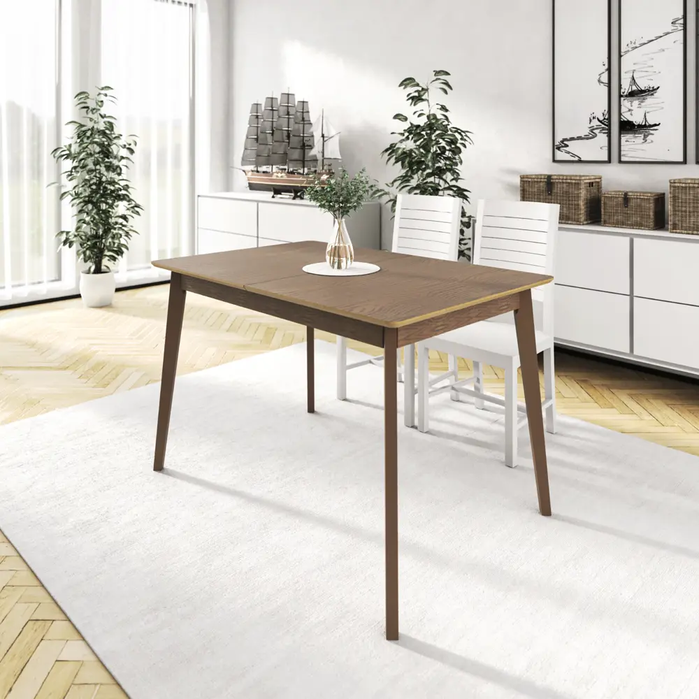 Стол обеденный Монреаль Т2 раскладной 120-150x77x120 см прямоугольник МДФ цвет орех Santreyd STLM-2020686 - Вид №12