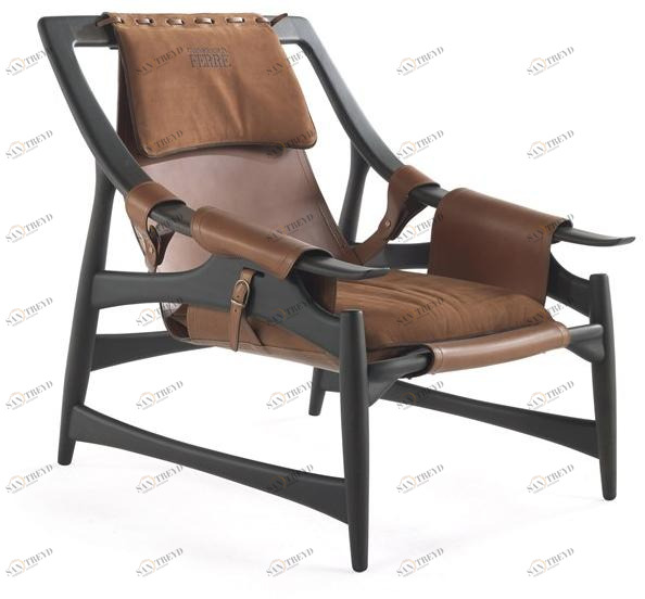 Gianfranco Ferré Home Кожаное кресло с подлокотниками sun-id-1386225