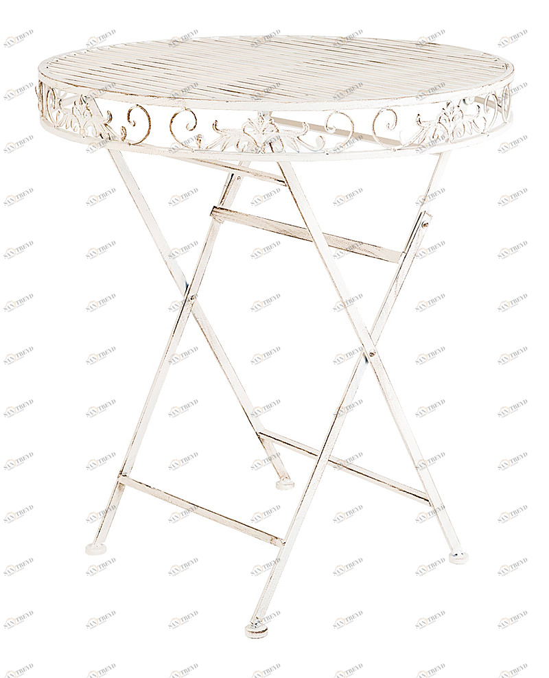 Складной столик кофейный белый антик "Шербур" BYOBJECT  009457 Белый Object Desire 
