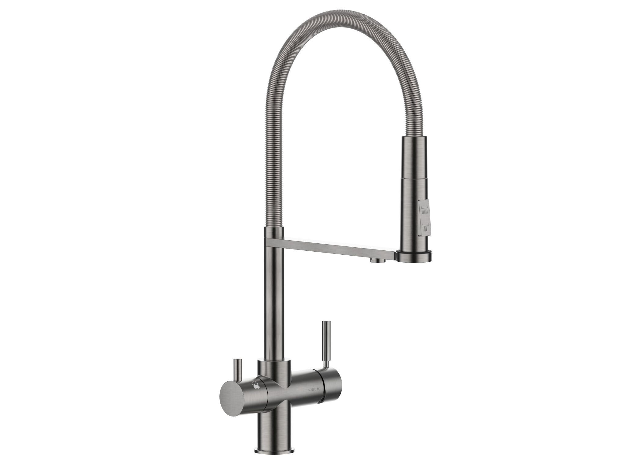 Электронный смеситель для кухни с выдвижным ручным душем GUGLIELMI RUBINETTERIE Pura ARCH-00095866 - Вид №1
