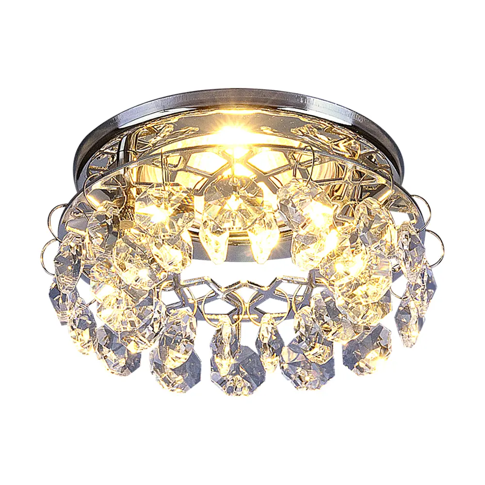 Спот встраиваемый Электростандарт Cristal, GU5.3, 50 Вт, хрусталь, цвет хром Elektrostandard STLM-2156611