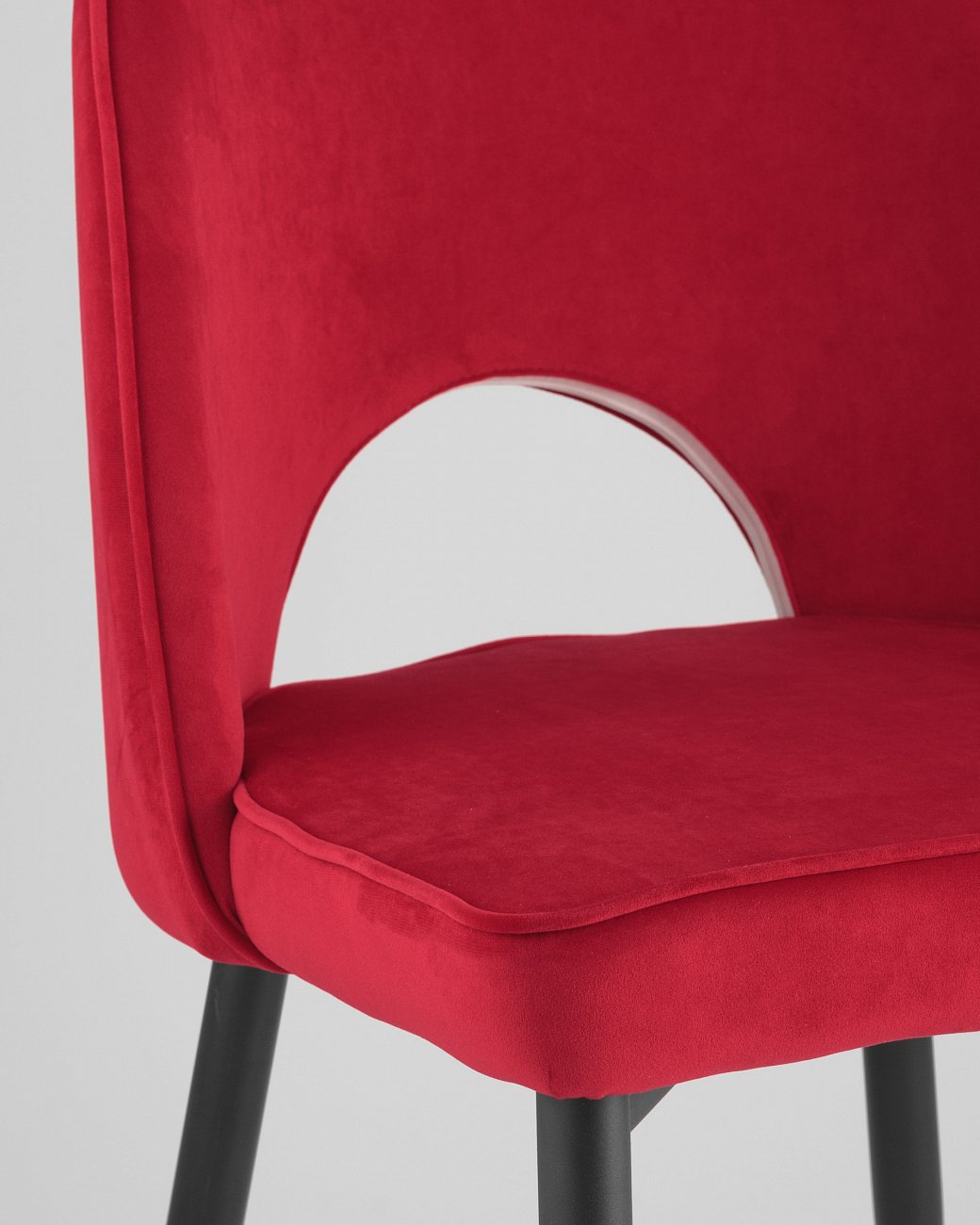 Стул со спинкой красный с черными металлическими ножками "Молли" STOOL GROUP ДИЗАЙНЕРСКИЕ 00-3881922 Красный  - Вид №6