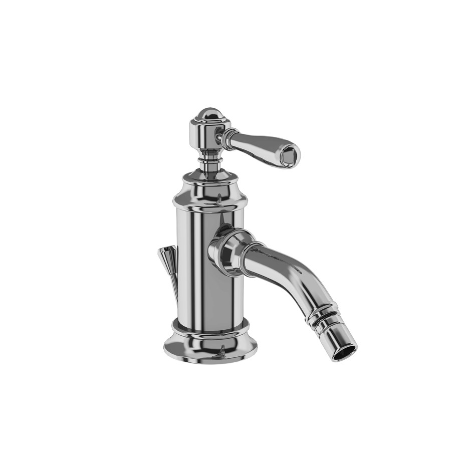 Burlington Arcade Смеситель для биде, однорычажный, Arcade, со сливным клапаном Никель с белым рычагом AWL13N  - Вид №5