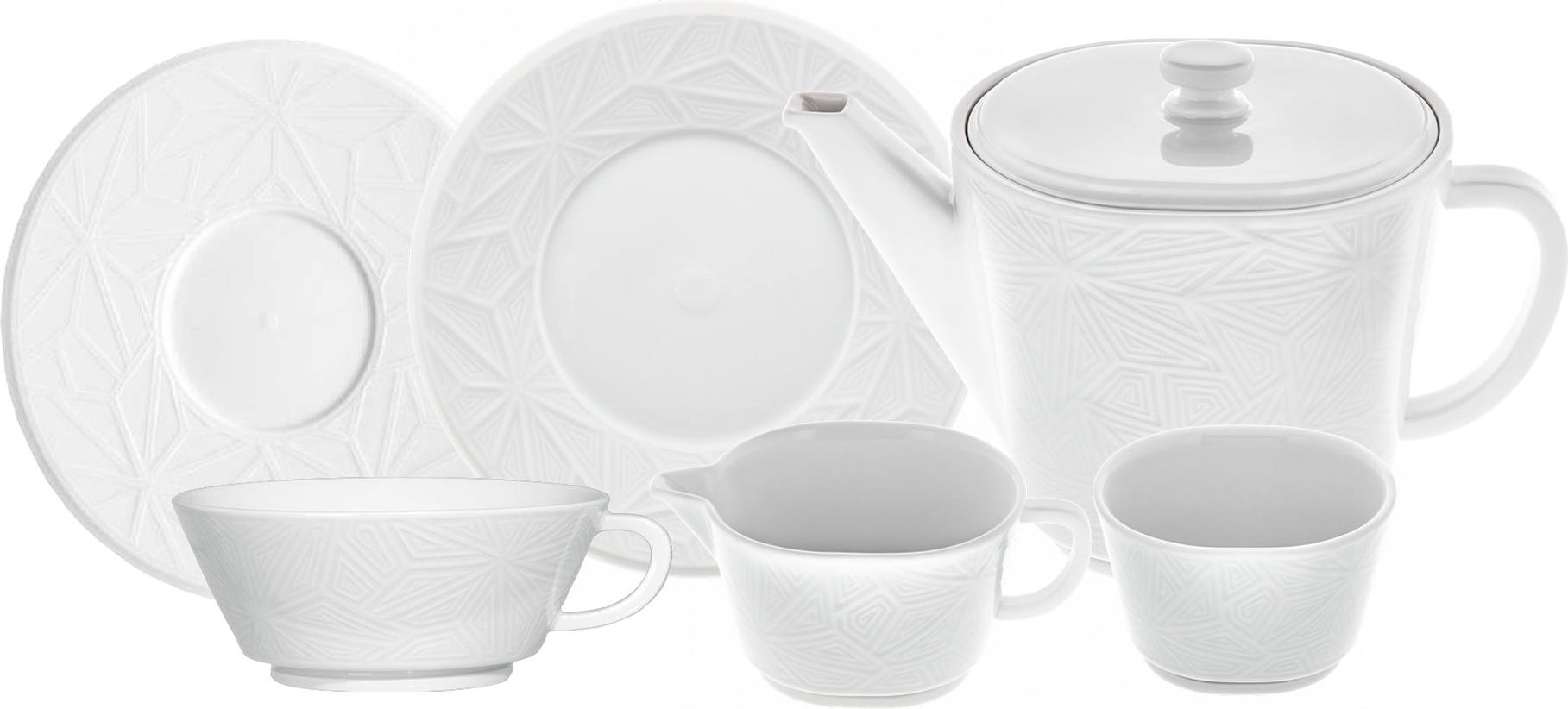 10664319 Meissen Сервиз чайный Meissen "Витрув" на 6 персон 21 предмет Фарфор, Керамика 