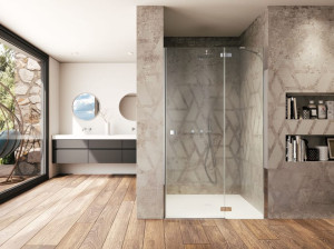 Стеклянная ниша душевая кабина с распашной дверью