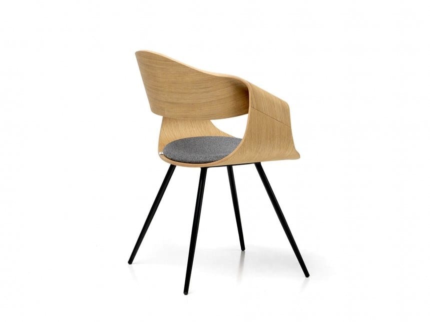 Стул с дубовым корпусом и 4 металлическими ножками SITIA CHANTAL ARCH-00024666