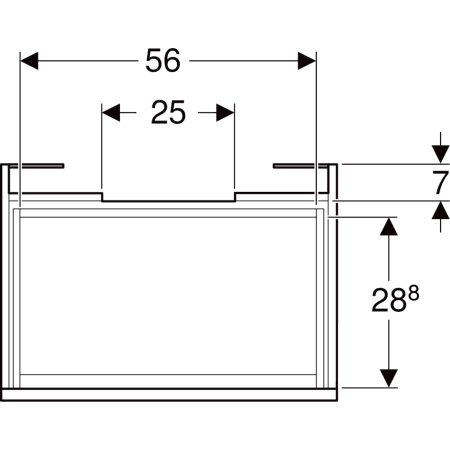 501.910.00.1 Шкафчик для раковины Geberit Renova Plan, с одним выдвижным ящиком и одним внутренним выдвижным ящиком Geberit  - Вид №40