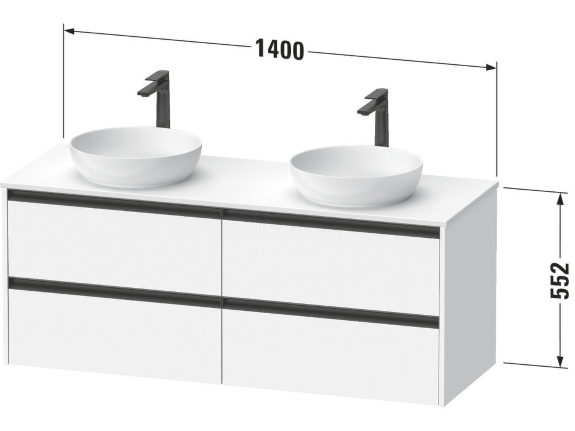 Деревянный подвесной двойной умывальник с ящиками Duravit Sivida ARCH-00085243 - Вид №3