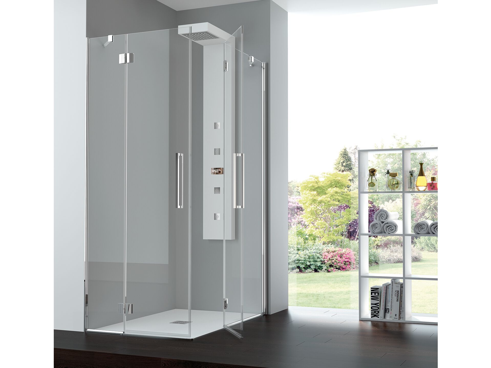 Алюминиевая и стеклянная угловая душевая кабина с распашной дверью CSA Box Doccia Алиса ARCH-00115587 - Вид №1