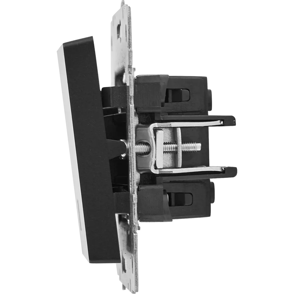 Выключатель IEK Brite одноклавишный с подсветкой, матовый черный 87761717 STLM-1115210 - Вид №3