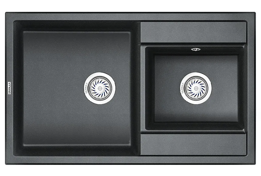 8201, ШВАРЦ (чёрный металлик), кухонная мойка, кварц GRANULA 8201-ST266 - Вид №1