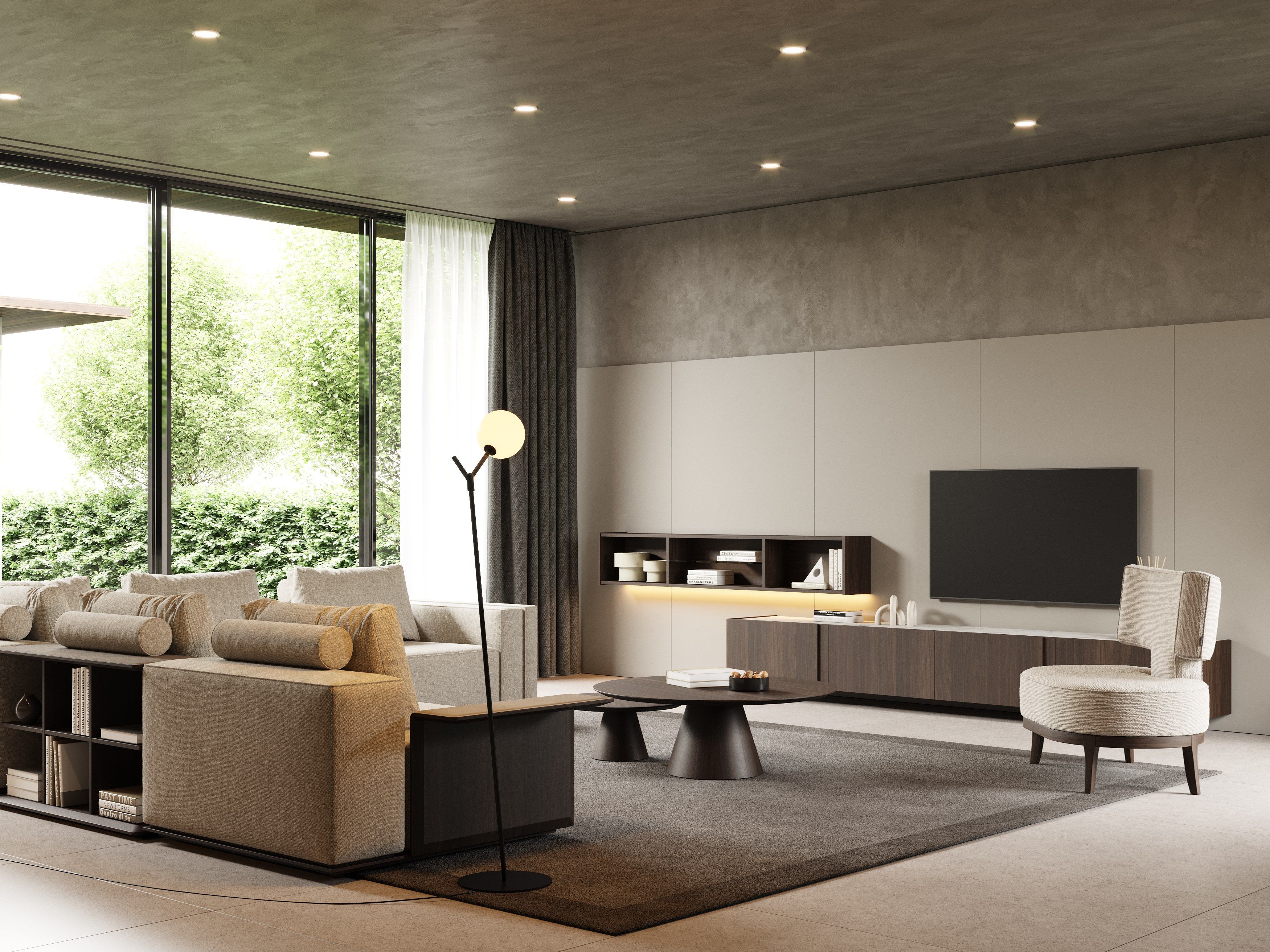 Низкий шкаф для телевизора из грецкого ореха Stylish Club Sevilha ARCH-00153343 - Вид №5