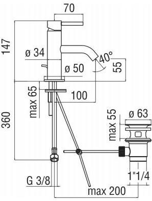 Nobili Rubinetterie Смеситель для умывальника, однорычажный Acquerelli Aq93118/1cr - Вид №2