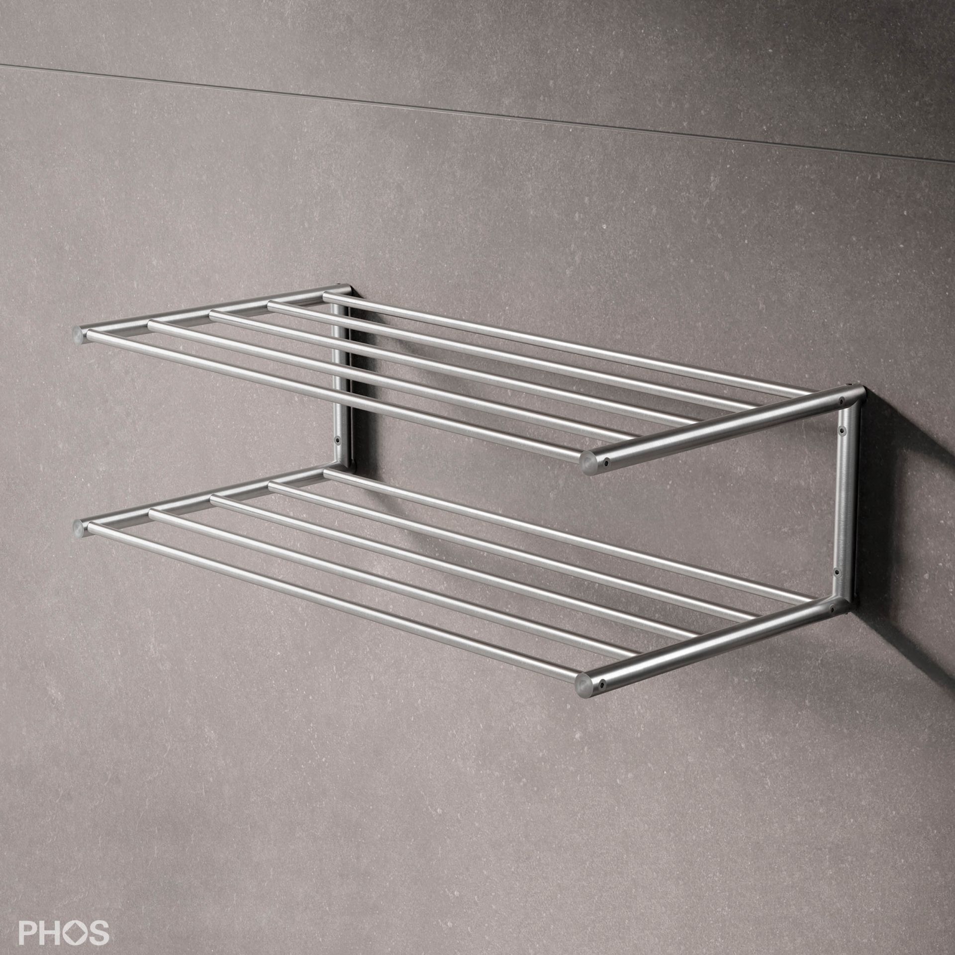 SR700-2W-B Полотенцесушитель настенный, 1 секция, 2 уровня - ширина 70 см PHOS  - Вид №1