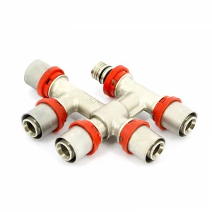 Узел распределительный пресс сдвоенный TIEMME 20x20x20