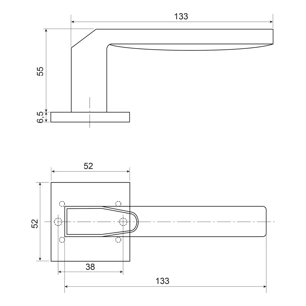 Дверная ручка на розетке Armex H-30131-A без запирания цвет графит STLM-2112738 - Вид №8