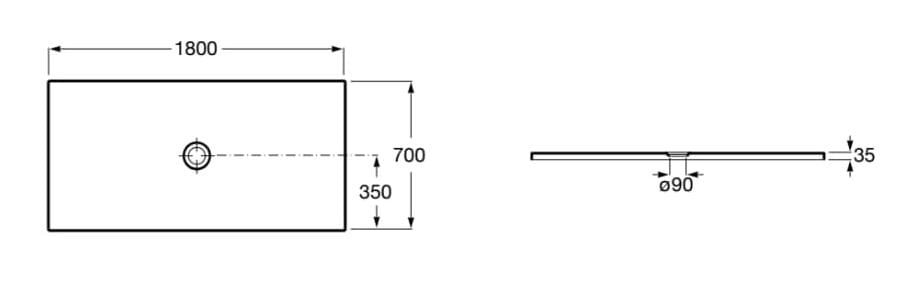 Прямоугольный акриловый ультра-плоский поддон для душа Roca Cratos ARCH-00138031 - Вид №34