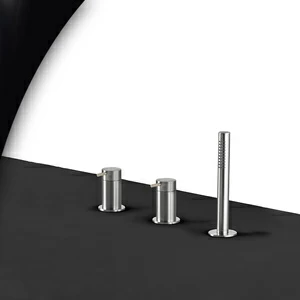 Смеситель для ванны матовая сталь с бежевой ручкой Toki Radomonte TKI14SCIL28