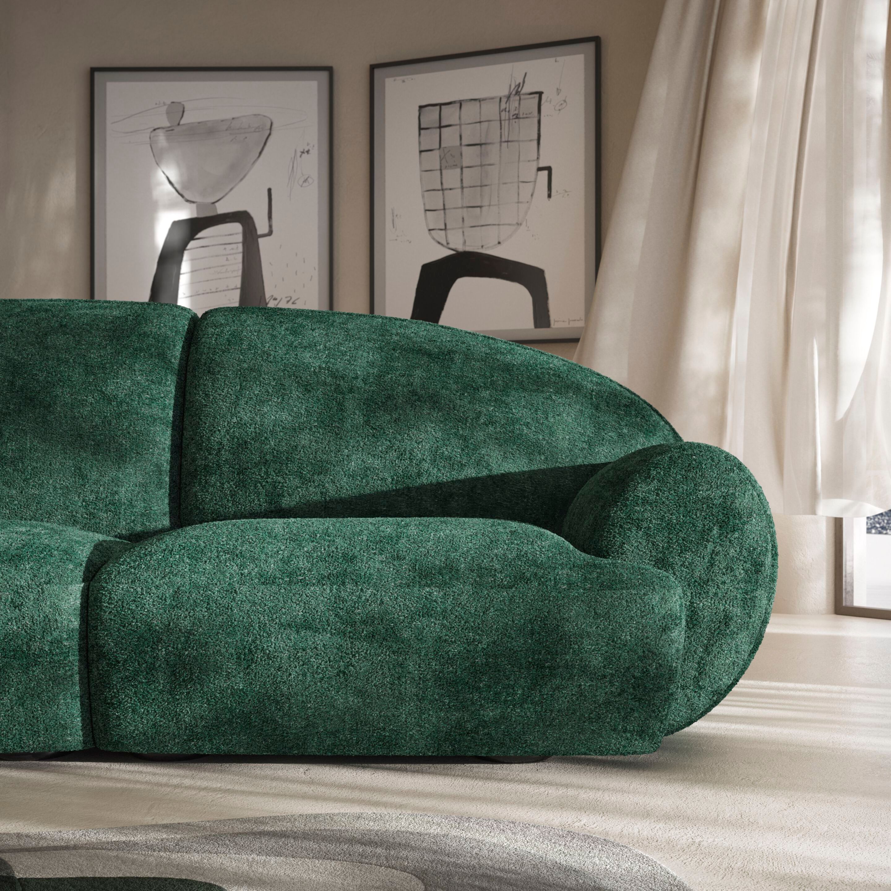 Угловой диван из ткани Natuzzi Italia память ARCH-00119901 - Вид №9