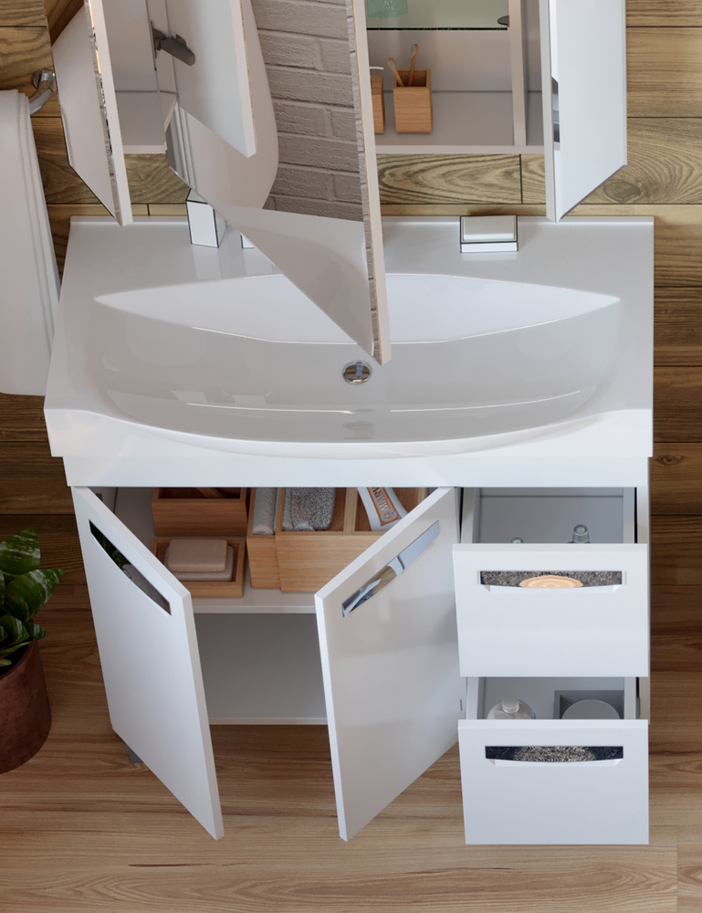 Тумба Plaza 2-850 (Элвис)860⨉490⨉820 мм белый Santreyd sun-id-665329 - Вид №3