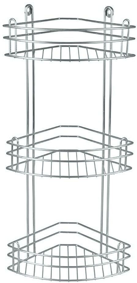 90227969 Полка для ванной 3-ярусная угловая 105х105см цвет хром Rosenberg STLM-0140049 ROSENBERG