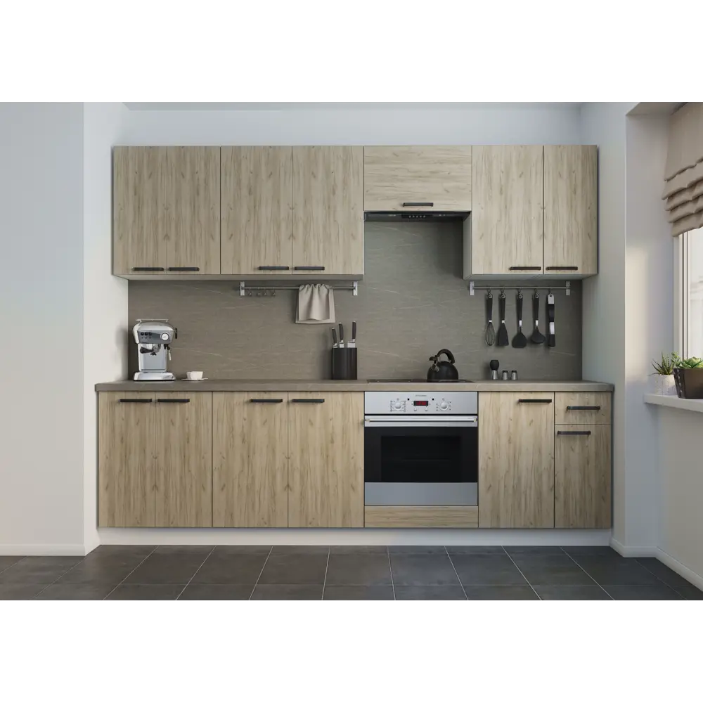 Навесной кухонный шкаф Дейма с элегантной фрезеровкой, коричневый 86720909 Santreyd STLM-1580084 - Вид №10