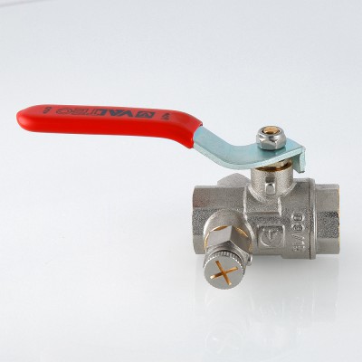 VT.245.N.06 Кран шаровой муфтовый с дренажем и воздухоотводчиком Valtec 1"  - Вид №4