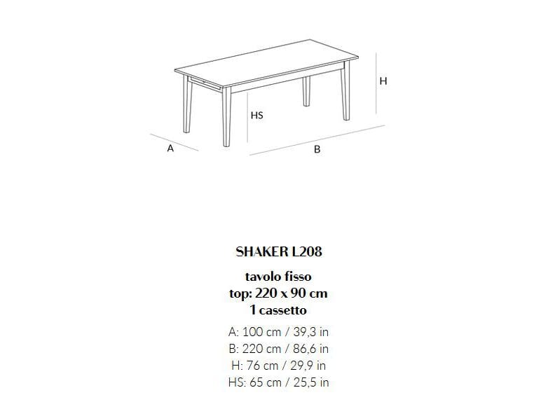 Прямоугольный обеденный стол из массива дерева Lando SHAKER ARCH-00099847 - Вид №6