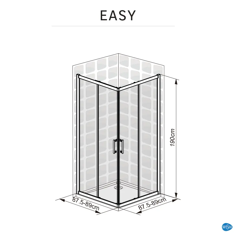 Комплект стекол для душевой ширмы Sensea Easy 90x90 см прозрачное стекло цвет профиля на выбор 88103578 STLM-2115872 - Вид №26