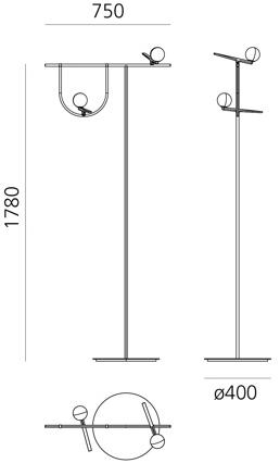 Artemide Светодиодный торшер прямого света из латуни Yanzi sun-id-1484364 - Вид №4
