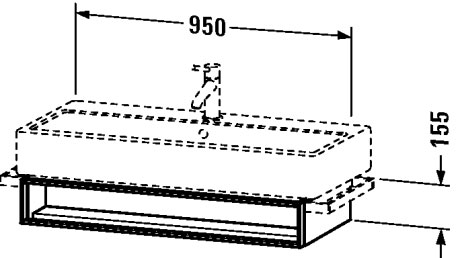 VE600707575 Vero Тумбочка подвесная Лен, декор Duravit - Вид №1