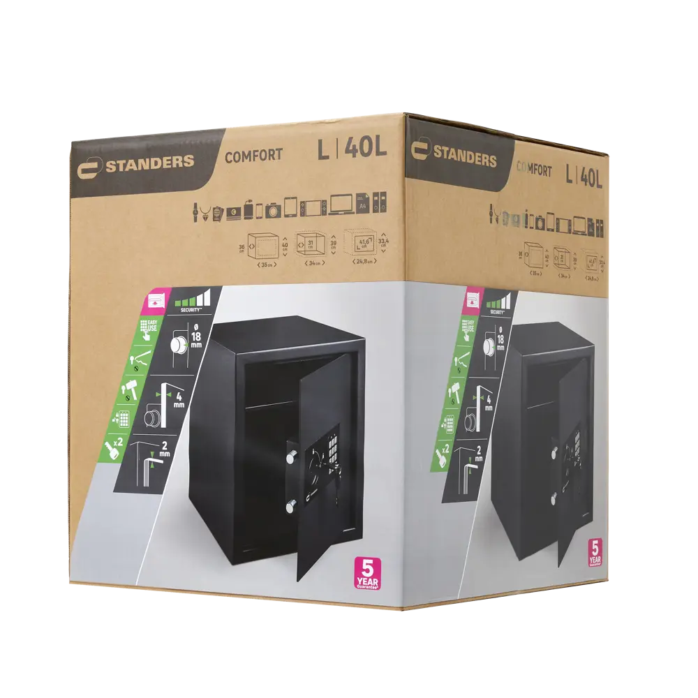 Сейф Standers 40 л с электронным замком 35x40x36 см сталь 85155402 STLM-2049608  - Вид №5